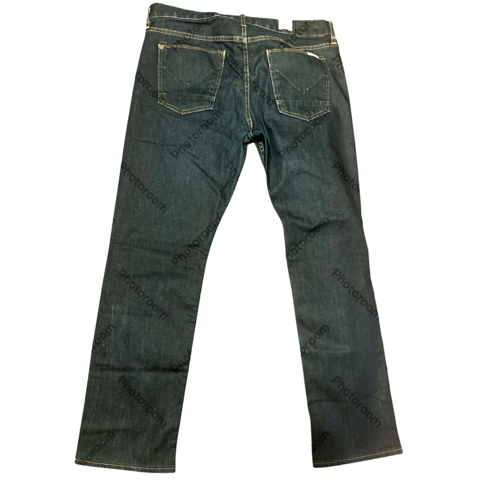 Hudson Jeans Mens (Fits 33x31) Navy Blue Byron Straight Five Pocket Stretch